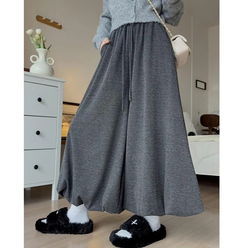 2026 Girls High Waist Loose Fit Thin Culottes Hot Sale Female Korean Solid Casual Dress Lady Classic Fashion Skirt Pants