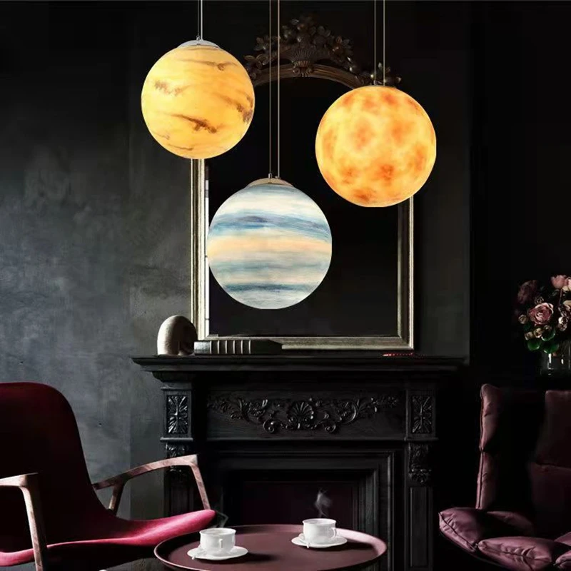 Acrylic Moon Sun Earth Mars Uranus Mercury Jupiter Saturn Planet Lamp  Shop Living Room Outdoor Waterproof Chandelier