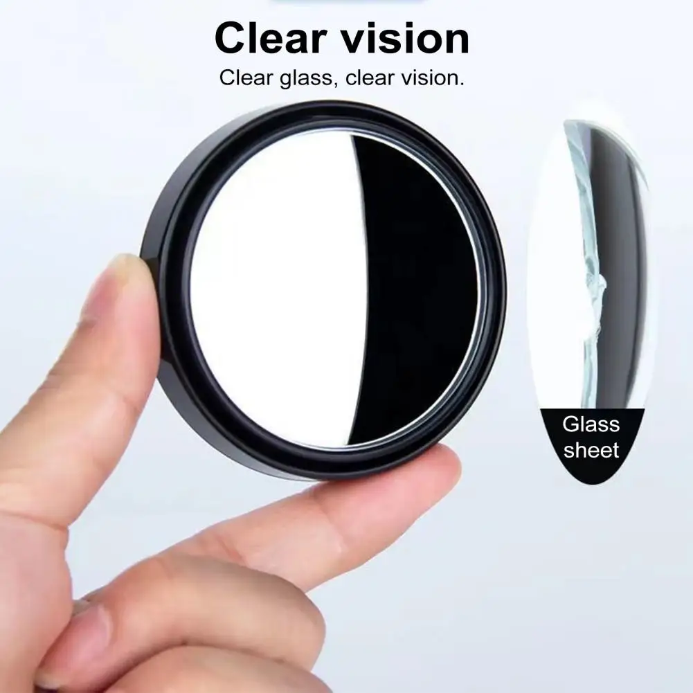 Small Round Blind Spot Mirror Frameless Side Mirror Set for Car Blind Spot Rearview 360-degree Adjustable Wide-angle Lens Design