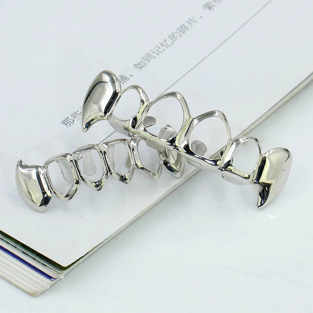 Fashionable Gold-Plated Teeth, Hip Hollowed-Out Fang-Style Braces, Singer, Trendsetter, Party, Halloween Decoration Braces