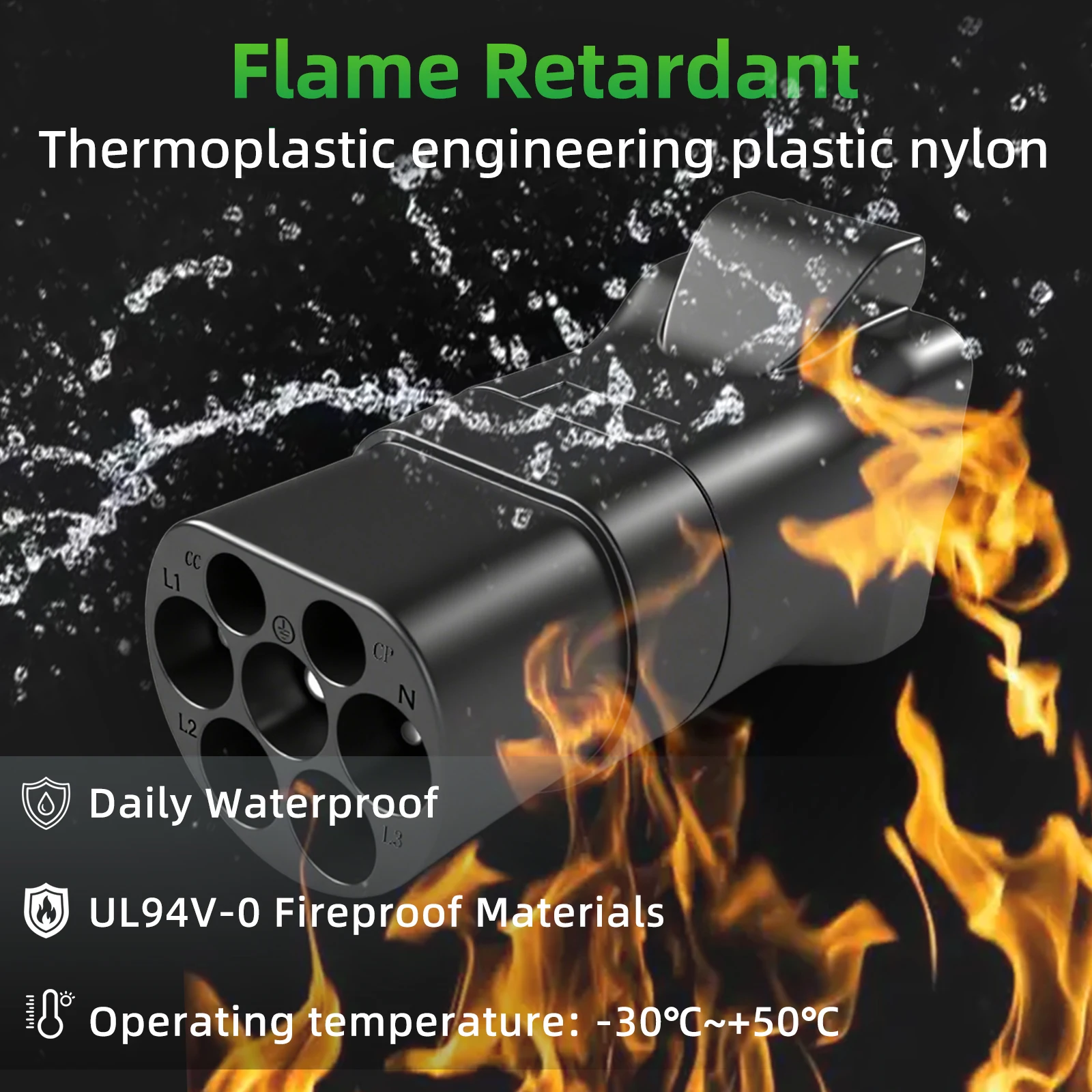 مُحول التغيير من Type2 إلى 220 فولت من محطة الشحن المعيارية IEC62196-2 إلى محول مقابس الاتحاد الأوروبي، قابس تفريغ محطة الشحن لغرض التصفيف