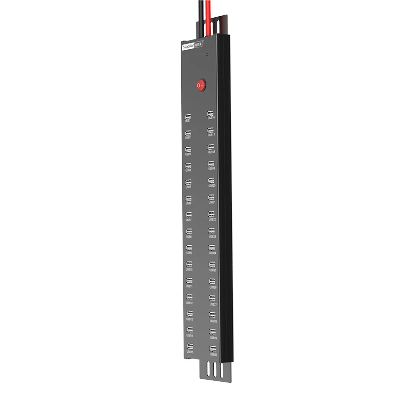 USB Charging Station 30 Ports  Metal Enclosure, LED Indicator, 480Mbps Data Sync