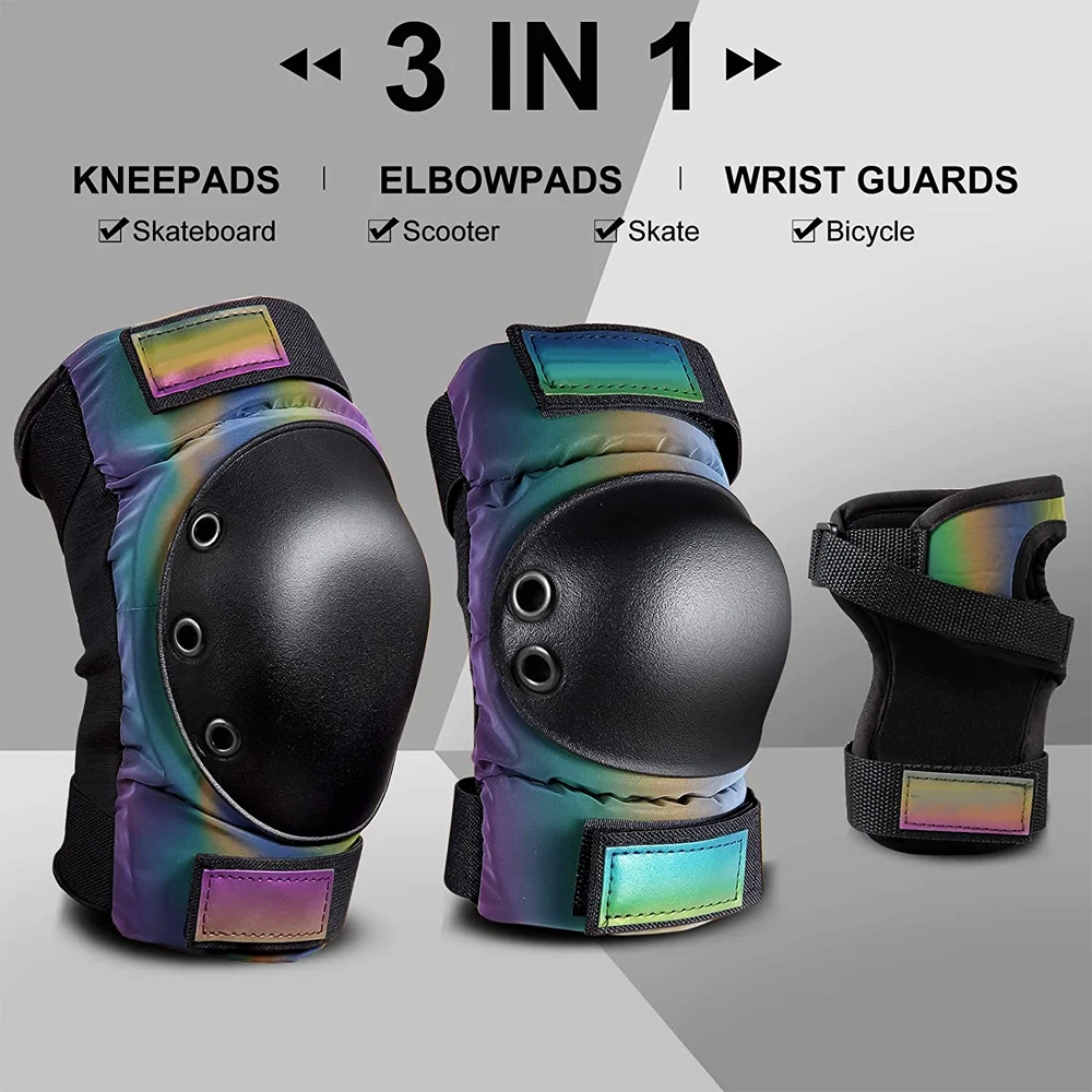 GOMOREON Adult/Kids/Youth Knee Pads Elbow Pads Wrist Guards Sport Protective Gear for Skateboard, Skating, Scooter, Cycling