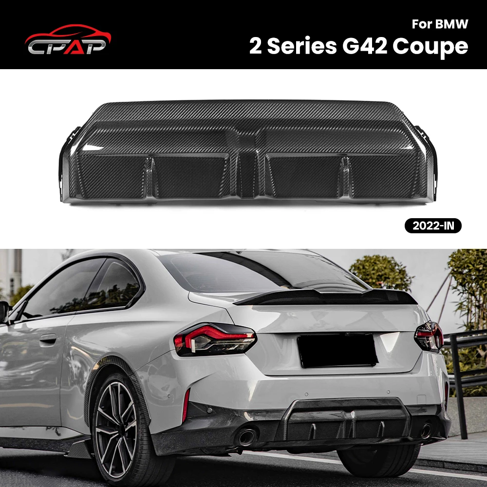 

Real Dry Carbon Fiber Rear Bumper Diffuser Spoiler Lip For BMW 2 Series G42 Coupe MP Style 2022-IN Rear Splitter Car Accessories