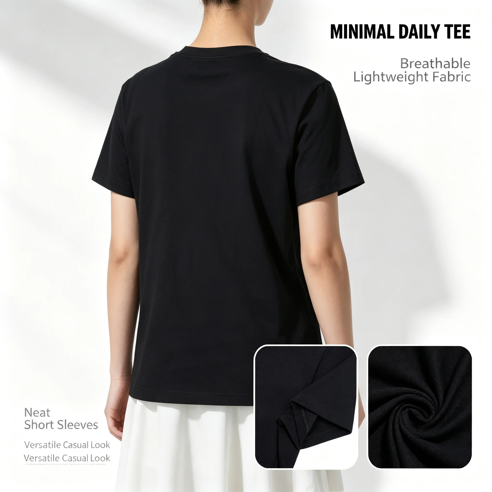 SKECHERS Men Black Short Sleeve T Shirt Soft Breathable Cotton Crew Neck Casual Daily Minimalist Tee P225U119-03K8