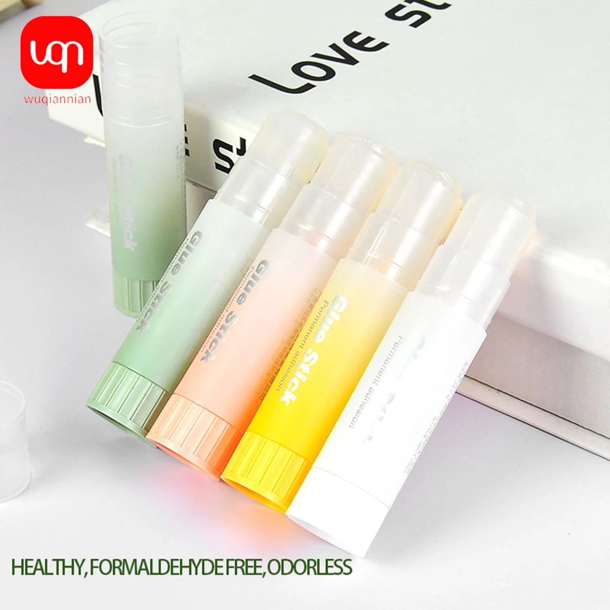 WQN- 3/6PCS Fluorescent Adhesive Solid Stick PVA, Formaldehyde-Free, Washable, High Viscosity, Strong For School And Office Use