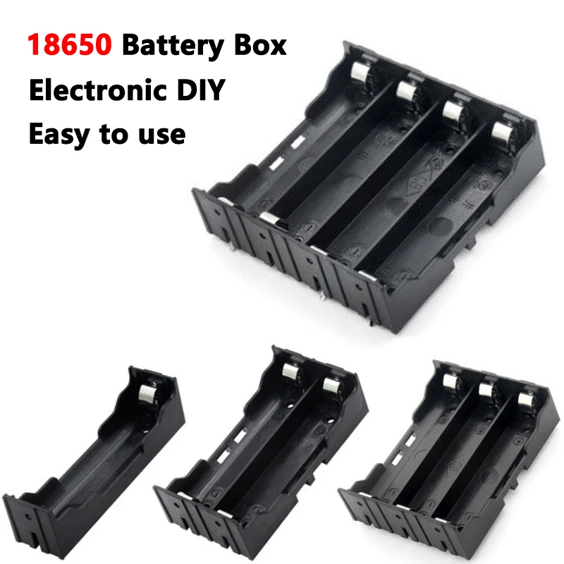 New 1-4 Slots 18650 Battery Holder 18650 Battery Storage box With Wire Lead 18650 Power Bank Case 1X 2X 3X 4X DIY Storage Cases