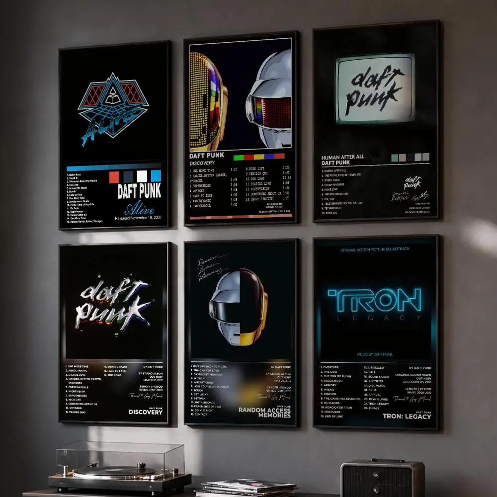French Music Rock Band D-Daft Punk Poster HD Home Wall Stickers House Hallway Living Room Bedroom Bar Office Decor Art Prints