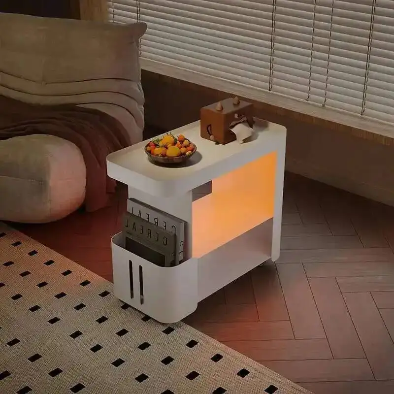 

Metal Wrought Iron Mobile Living Room Sofa Storage Rack Side Table Living Room Coffee Table Bedroom Storage Bedside Tables