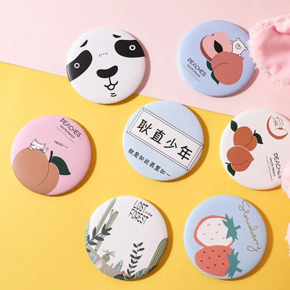 Delicate Dog Cartoon Makeup Mirror Panda Letter Mini Single-sided Mirror Strawberry Cactus Cosmetic Tool Girls/Children