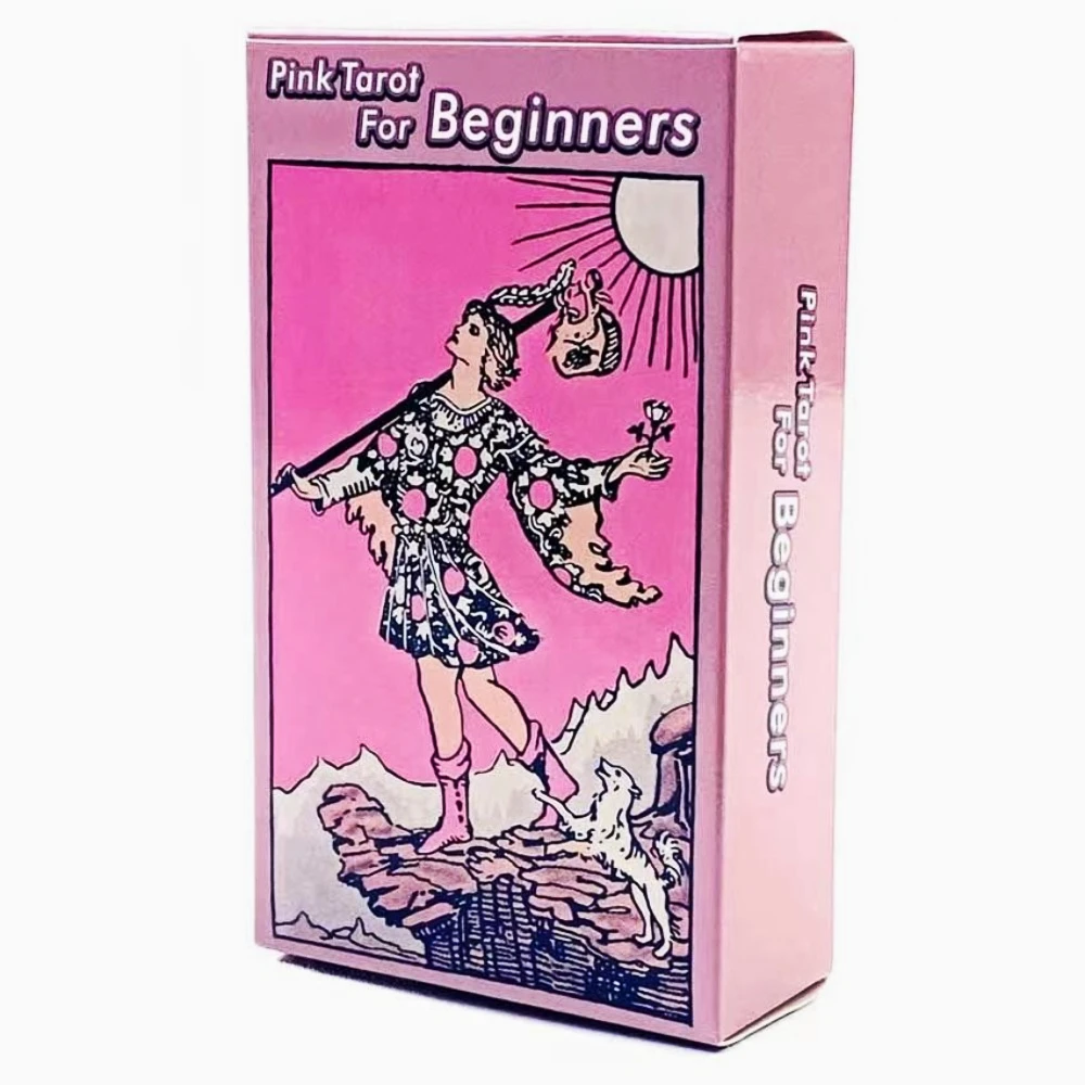 

10.3*6cm Pink Tarot Deck 78 Tarot Cards for Beginners Rider-waite Tarot System Pocket Size