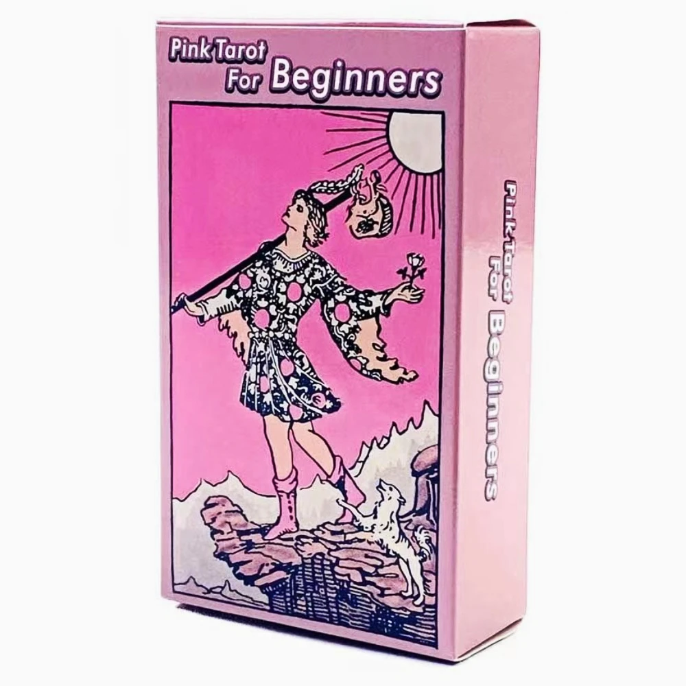 10.3*6cm Pink Tarot Deck 78 Tarot Cards for Beginners Rider-waite Tarot System Pocket Size