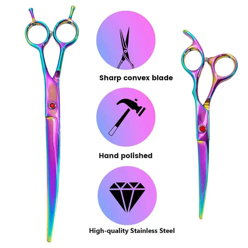 6，7，8.5 inch Dog Scissors Professional Bending Pet Grooming Scissors， Animal Scissors