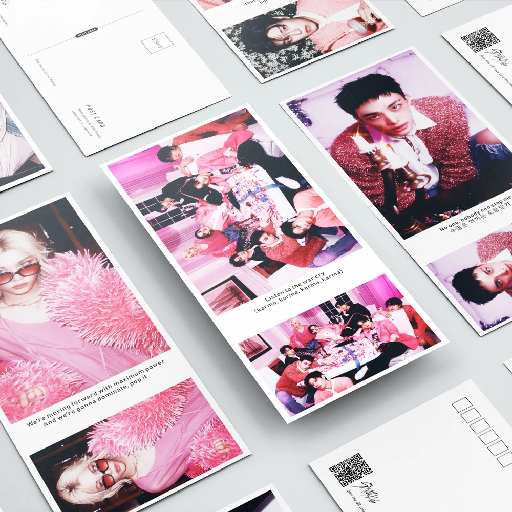 420PCS new Stray Kids KPOP album DO IT Lee Yong Bok Hwang Hyun Jin message blessing card with sound sharing postcard gift card