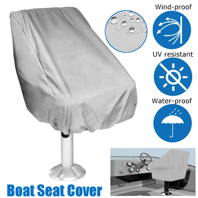 2PCS Chair Cover for Outdoor Yachts, Waterproof Oxford Cloth Seat Cover, Outdoor Patio Garden Boat Supplies Protective Cover, Ba