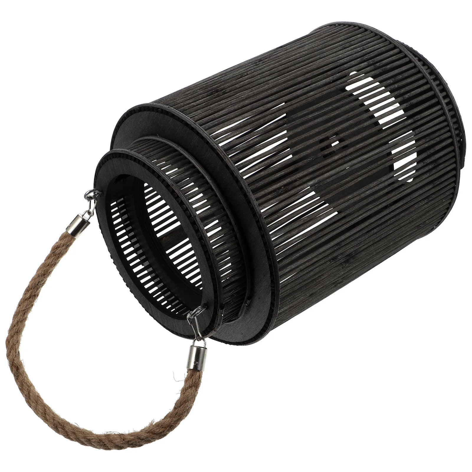 

1Pcs Black Rattan Wind Lantern Classic Portable Candlestick Decor Garden Home Party Balcony Decoration Rattan Wind Lantern