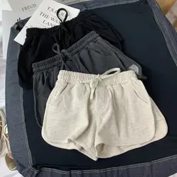 Loose Women Shorts Elastic Waist Short Pants Casual Cotton Girl Solid Color Shorts Ladies Summer Home Shorts