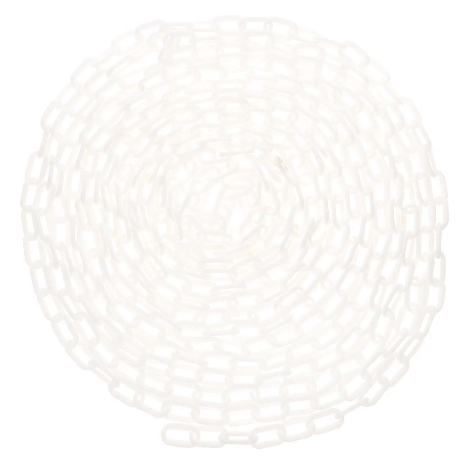 

10M White Plastic Safety Chain Barrier Linked Chain for Traffic Control Crowd Management Hazard Blocking Garage Yard Hotel