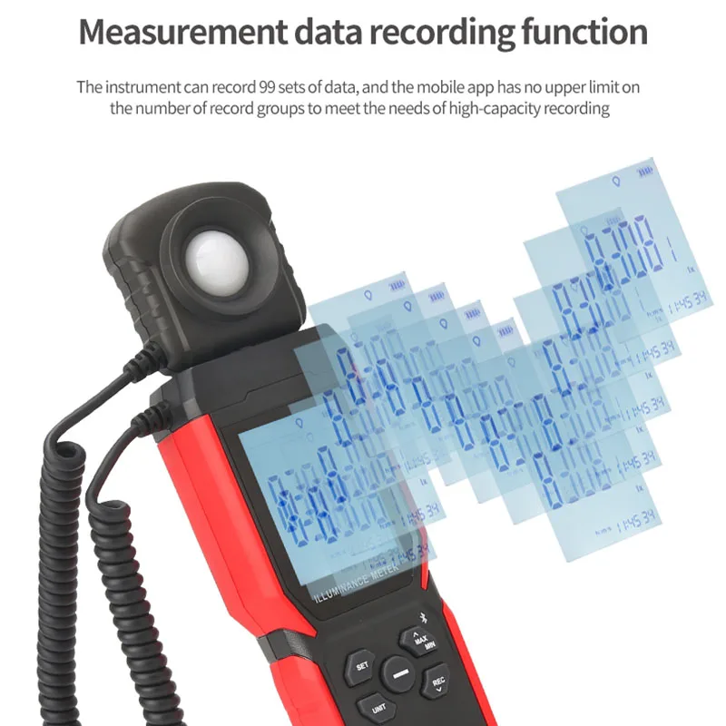 UNI-T Digital Light Meter UT381A 400000 lx Safe Reliable Luxometer Illuminometer With Bluetooth APP Color Correction Coefficient