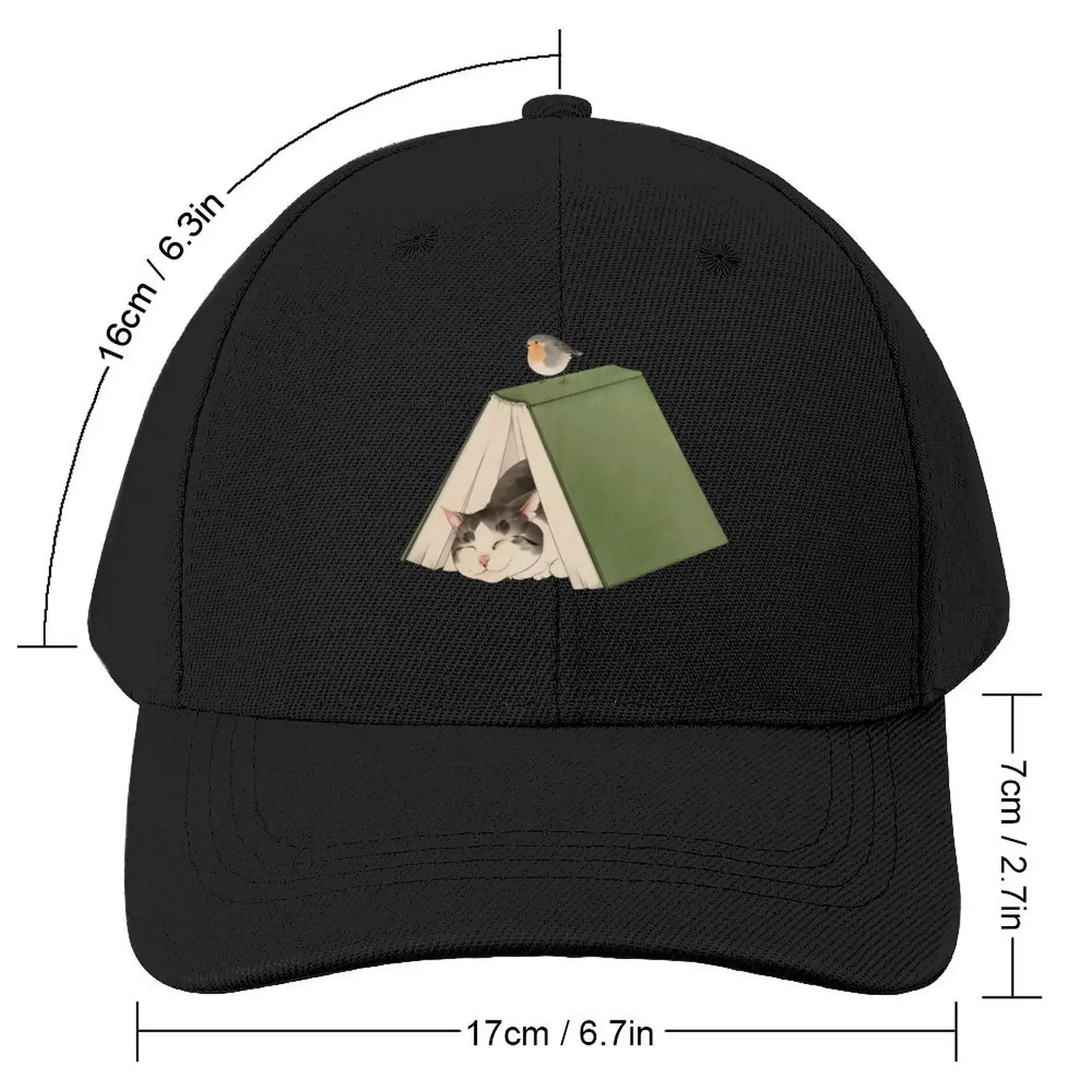 Cat Sleeping in Book Tent Baseball Cap custom Hat dad hat hiking hat Men Hats Women's