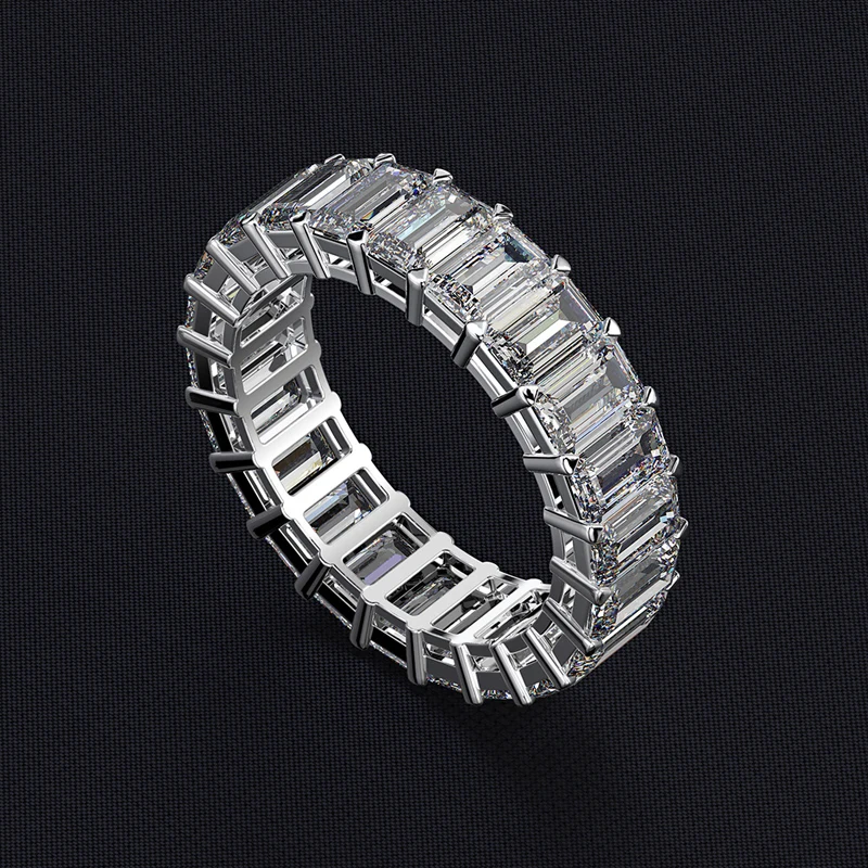 OEVAS Full 3*5mm High Carbon Diamond Wedding Rings For Women Top Quality 100% 925 Sterling Silver Sparkling Party Fine  Jewelry