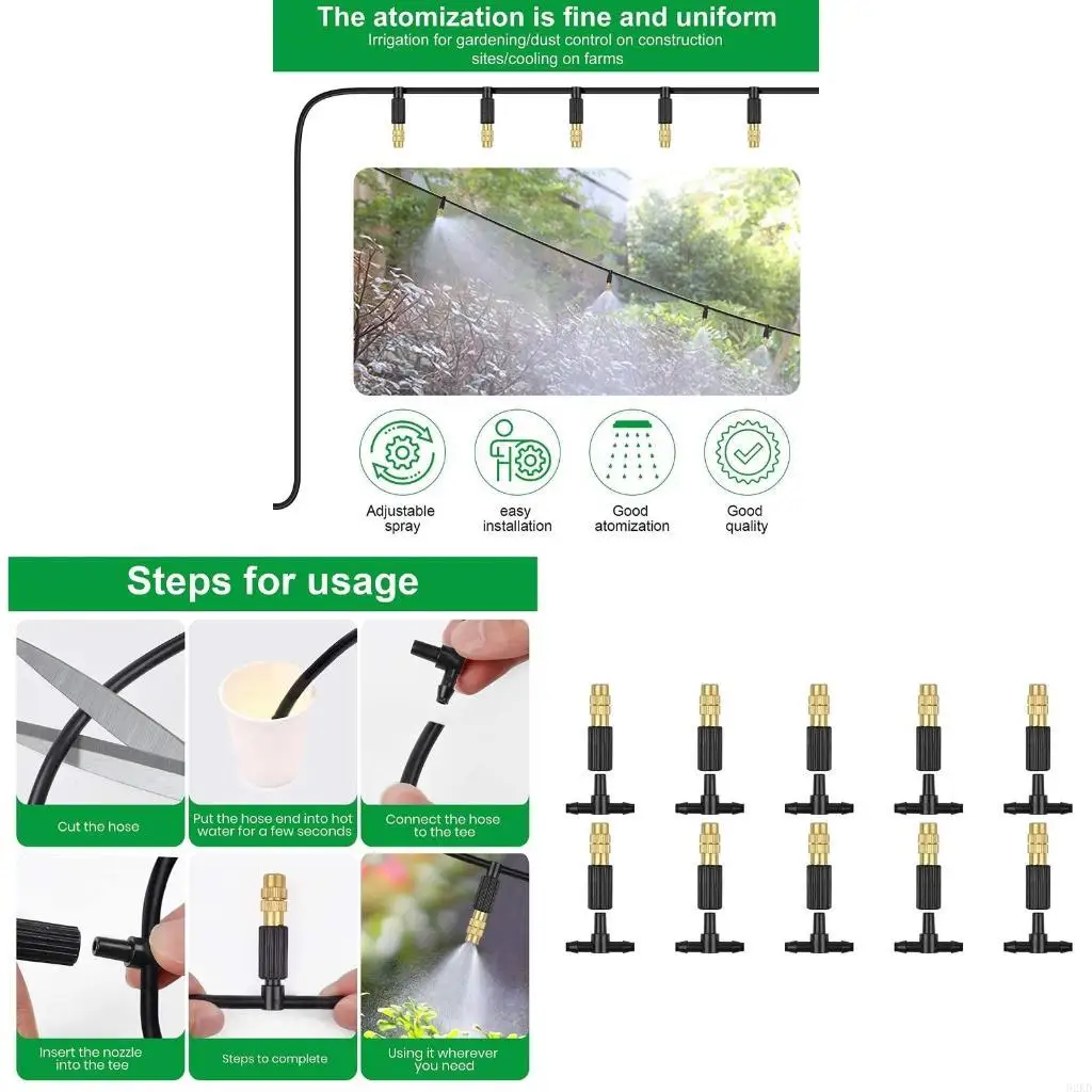 62KD Durable Irrigation Sprinkler Cooling Nozzle with Connector Gardening Supply