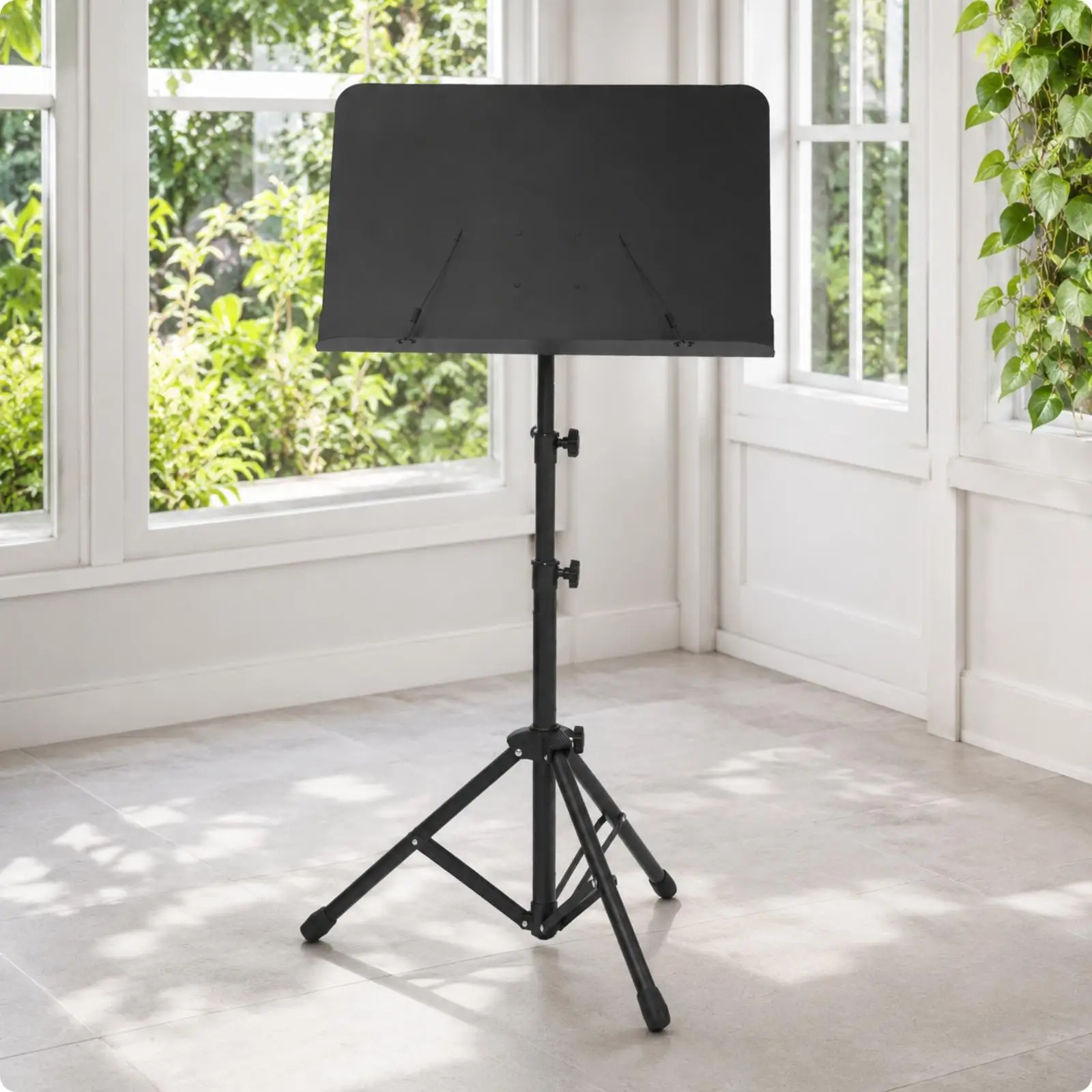 Folding Sheet Music Stand with Retaining Wires Sturdy Adjustable Music Stand with Tripod Base Stable Heavy Duty for Musicians