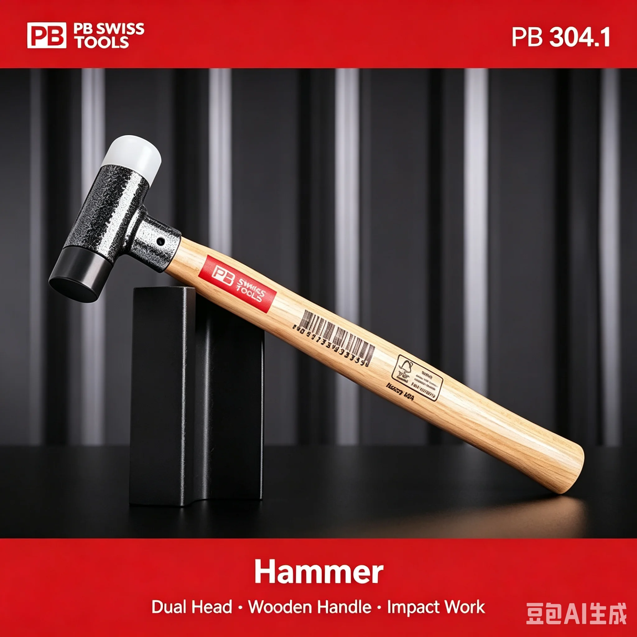 PB Swiss Tool 2-in-1 Engineer Dead Blow Hammer for Powerful and Precise Blows without Recoil Ø 22mm PB 304.1