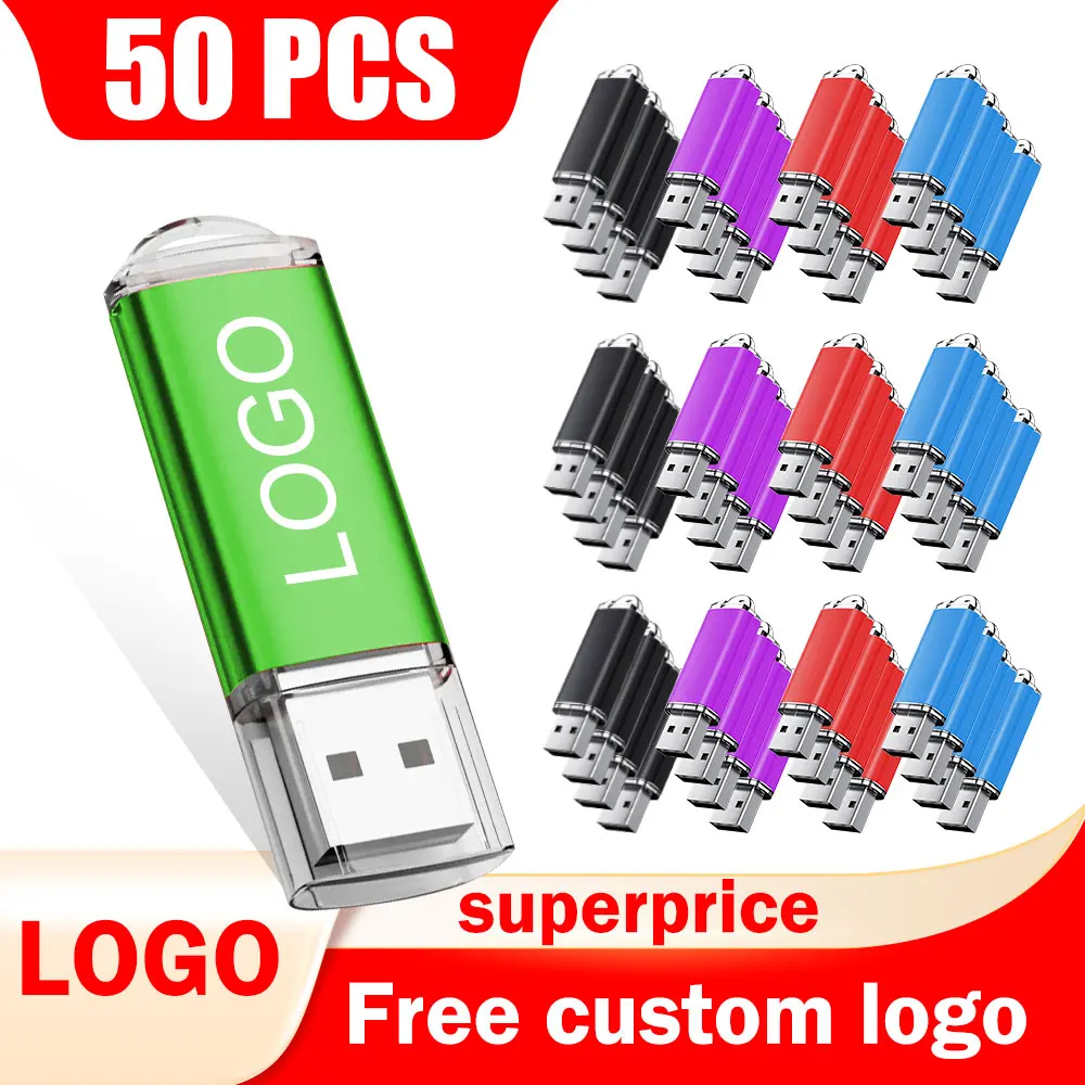 50 pièces/lot clé USB 2.0 originale 1GB 2GB 4GB 8GB clé USB 16GB 32GB bâtons 64GB mémoire Flash disque 128MB Logo gratuit