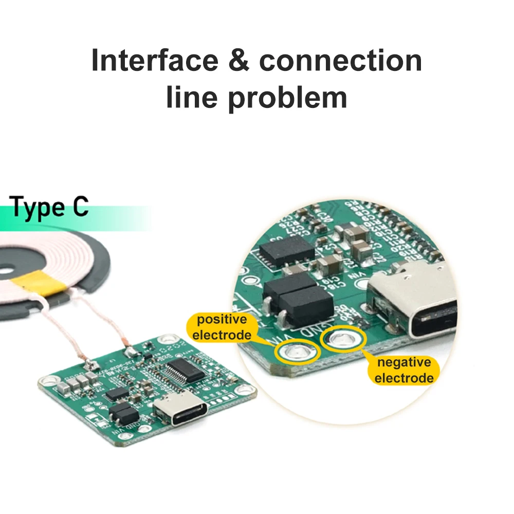 1 set TYPE-C 20W high power fast charging wireless charger transmitter module spacer 0-10MM