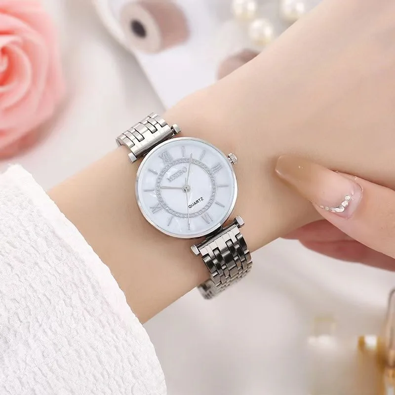 Ladies Watch, Steel Belt Simple Casual Fashion Quartz Watch