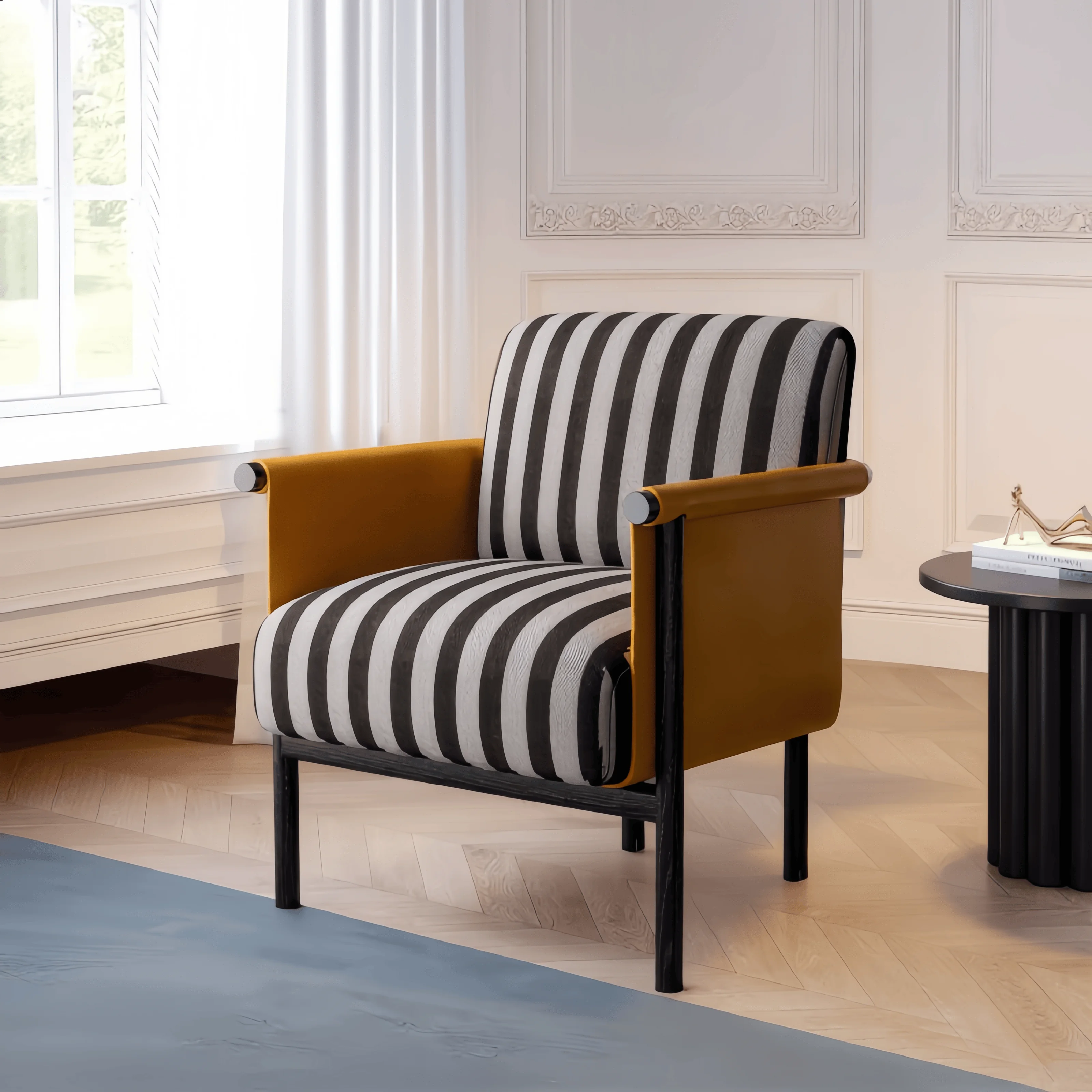 Eco-Friendly Golden Teak Leisure Sofa Chair Modern Hotel Home Office Living Room Bedroom Hospital Dining Room Furniture