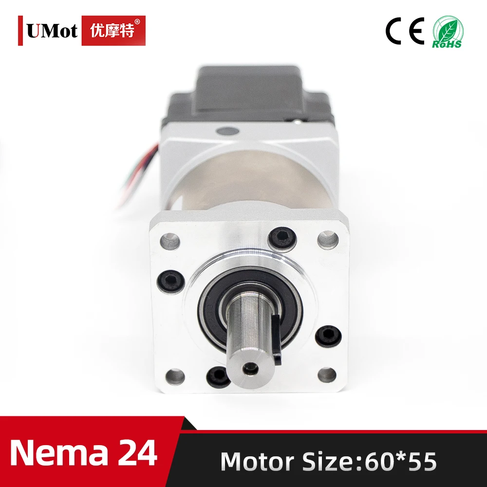 

Length 55mm Hybrid Nema 24 High Precision Gearbox Planetary Geared Stepper Motor With Reducer 3.5A 2.98V Customized Ratio 70