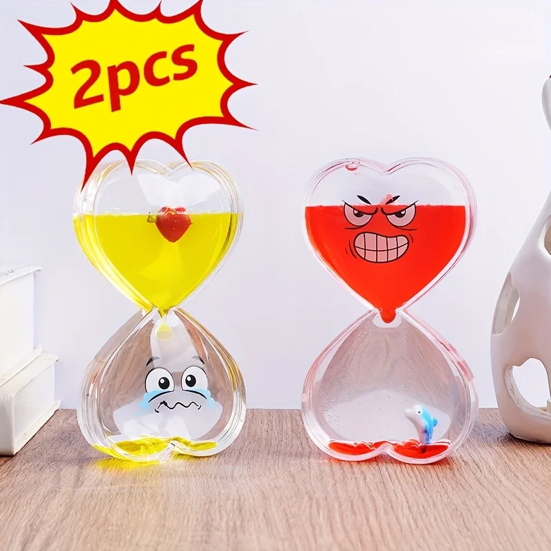 

Heart Shape Sandglass 2 Pack, Christmas Gift for Valentine's Day & Black Friday, Decorative Timer for Stress Anxiety