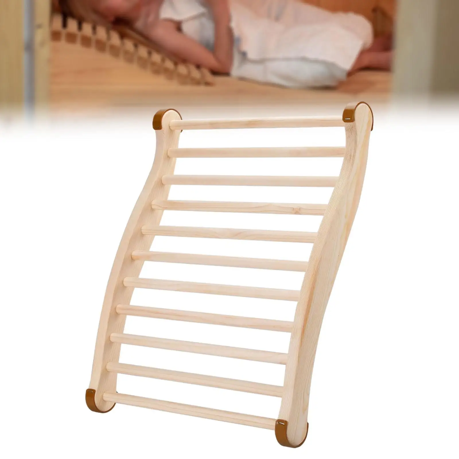 Sauna Backrest Wood Ergonomic Hot Tubs Equipment Comfortable Nonslip Sauna for Bath Home Barrel Women Men S Shape Backrest