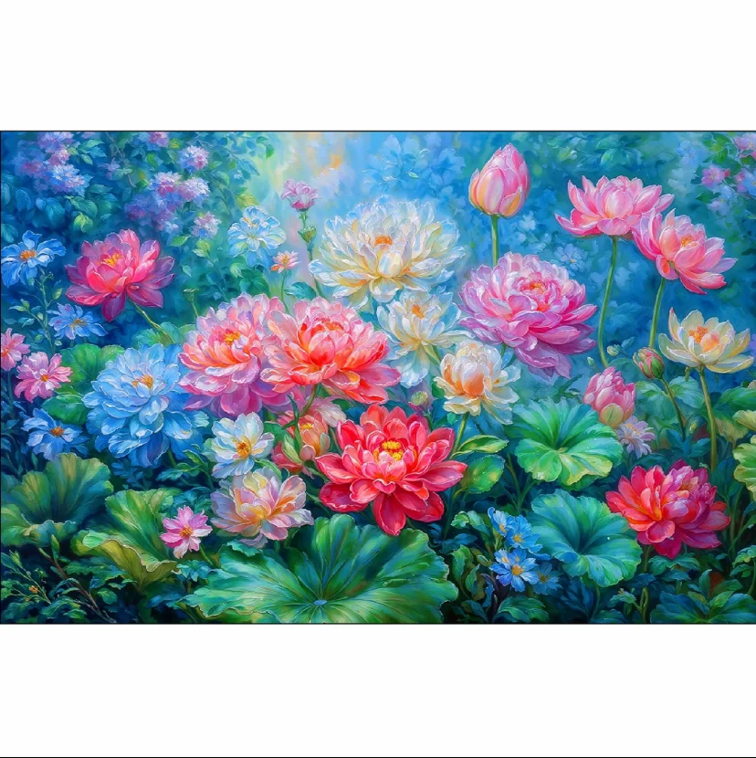 

9ct 110x75 см наборы с принтом лотоса для вышивки крестом DIY набор для рукоделия домашний декор поделки с иглами нитки