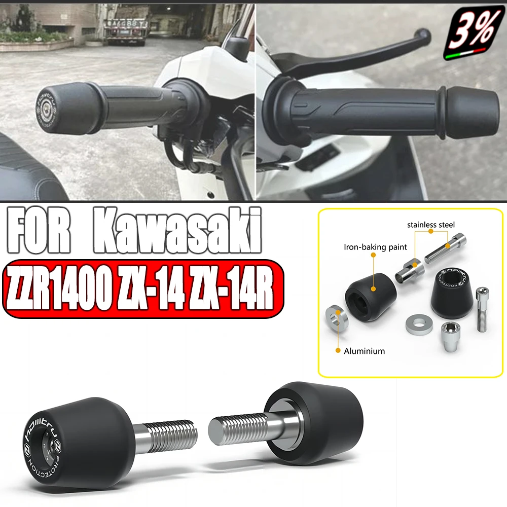 

For Kawasaki ZZR1400 ZX-14 ZX-14R 2006-2023 Handle Bar End Weight Grips Cap ZX-14R Motorcycle Fairing Guards Engine Crash Pad