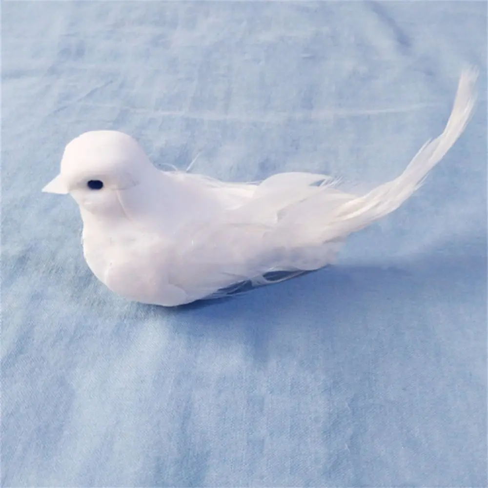 1pc Halloween Fake Dove Artificial Foam Feather Mini White Bird Craft Bird Ornament Decor Party Supplies