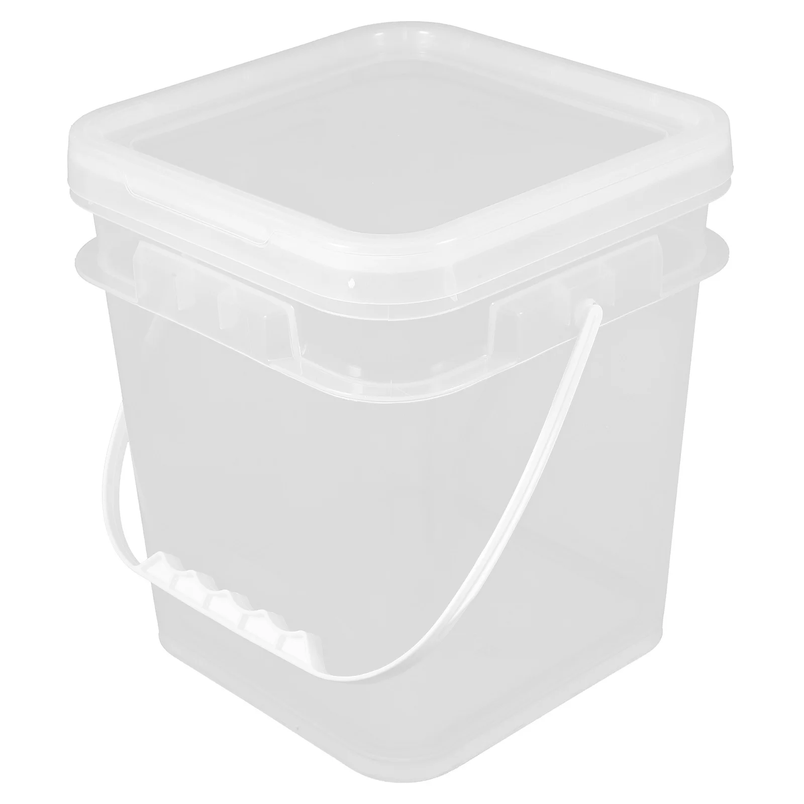 5L Paint Bucket Transparent Plastic Square Container Leakproof Storage for Coatings Sealants Pigments Paint Holder