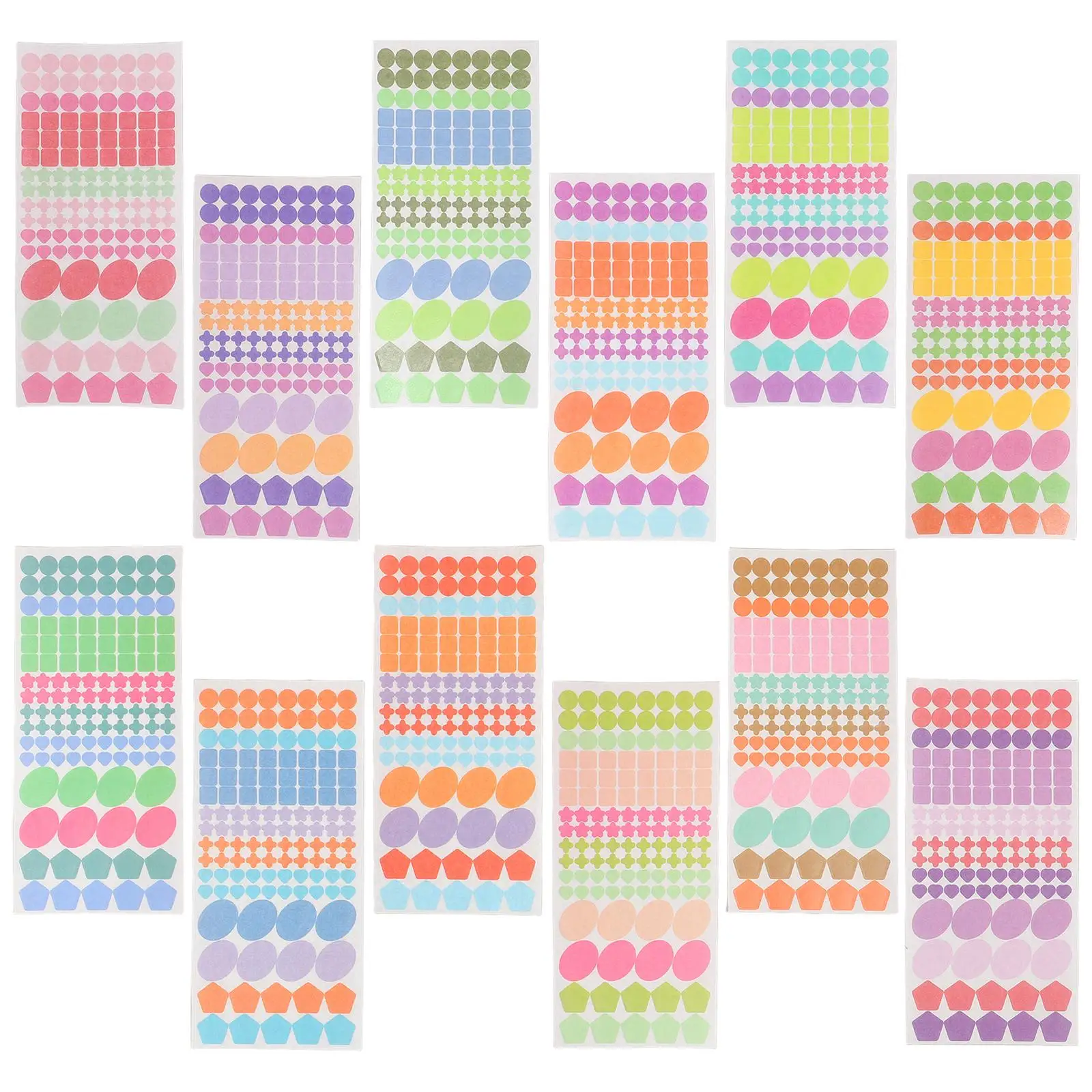 12 Sheets Washi Paper Stickers Cute Japanese Stationary Scrapbook Accessories Kawaii Journaling Retro Geometric Markers Perfect