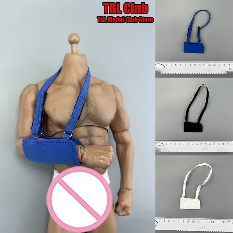 

X011 1/6 Scale Black/Blue/White Fixed Fracture Arm Brace Hanging Straps Male Accessory For 12-inch Action Figure Soldier