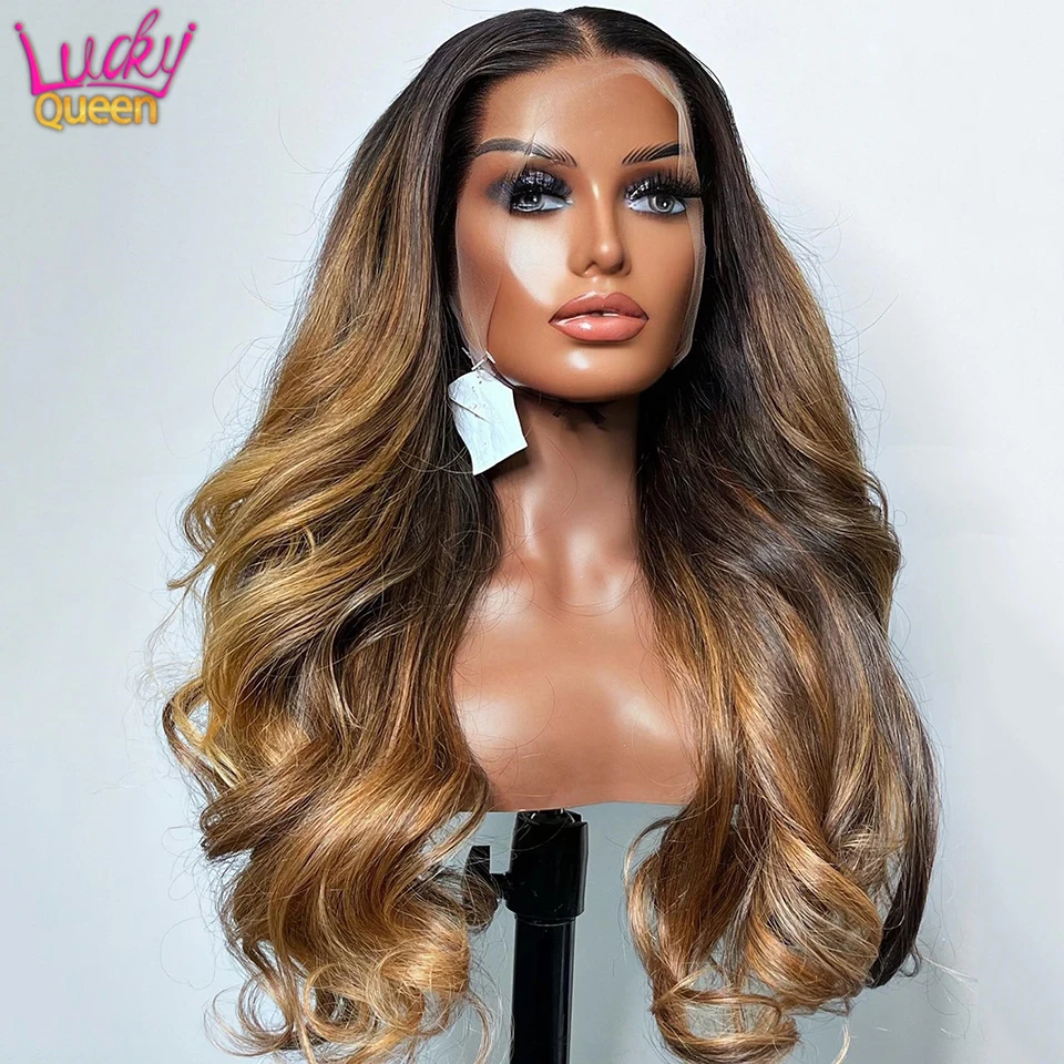 

Highlight Lace Front Wig Human Hair 1B/30 Body Wave Ombre Lace Front Wig Human Hair 13X4 13x6 Transparent Lace Frontal Wigs 180%