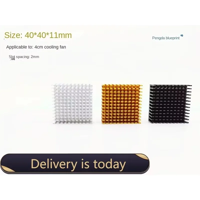 pa 40*40 * 11mm Pure Aluminum Silver Black and Golden Chip High Quality Cooling Fin Amplifier Radiator 4cm Fan