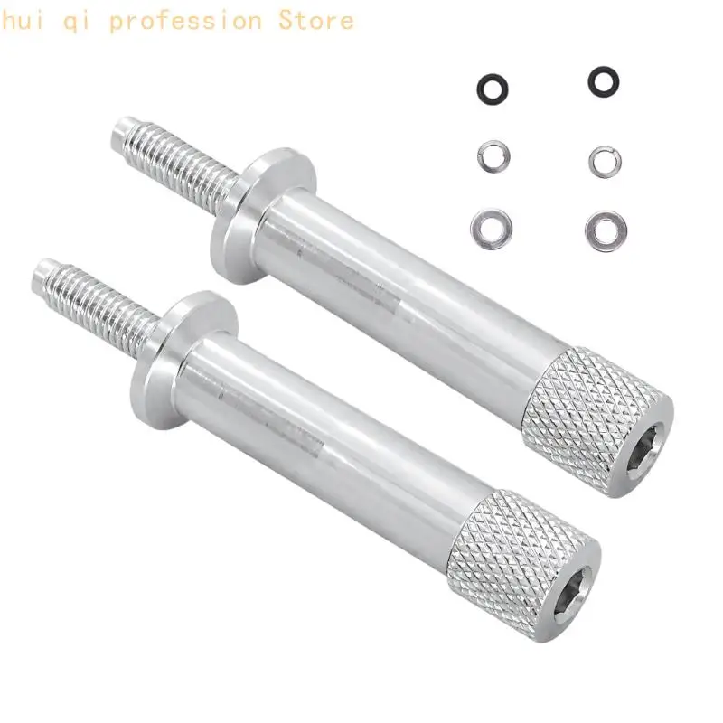 Knurled Motorcycle Fasteners with Visible Threaded Ends Aluminum Bolts 2pcs H8WE 2