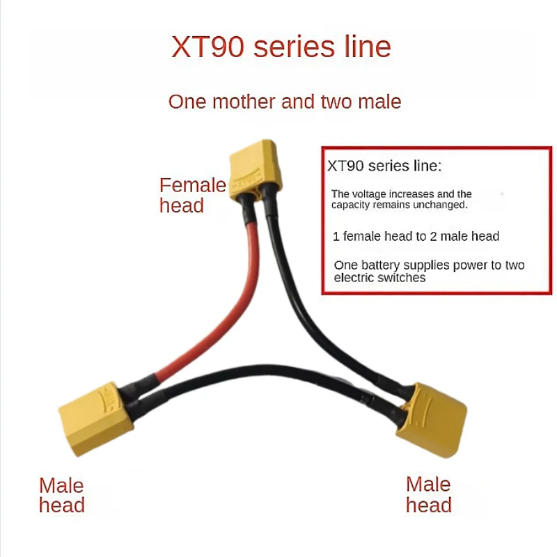 High Quality 14AWG XT90 Parallel Series Cable 10CM Female to Male for RC Car Drone Battery Charger Drones
