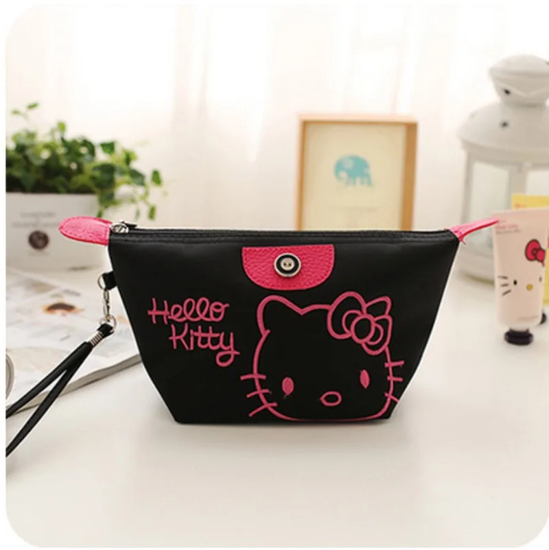 

Hello Kitty Makeup Bag Kawaii Anime Versatile Fashion Large Capacity Women Products Storage Portable Cute Girl Gift Wholesale