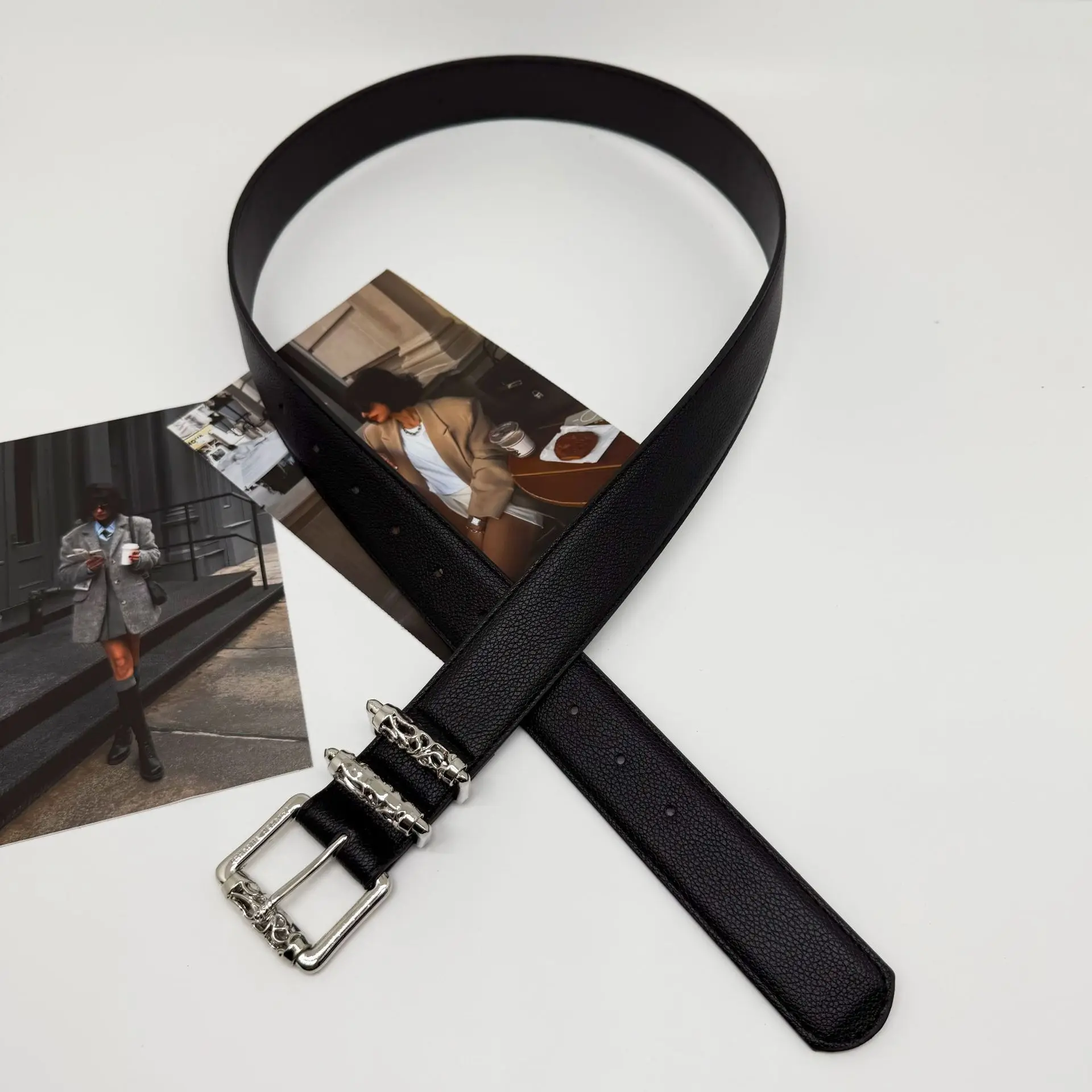 Cintura in pelle PU di marca di design di lusso per uomo donna cinturino in vita con fibbia in lega jeans femminili cintura per pantaloni