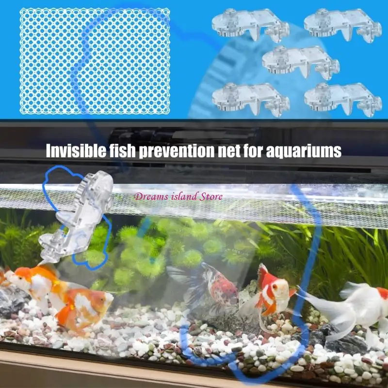red protección tanques malla transparente bricolaje para mascota pescado incluye 5 piezas montaje clip