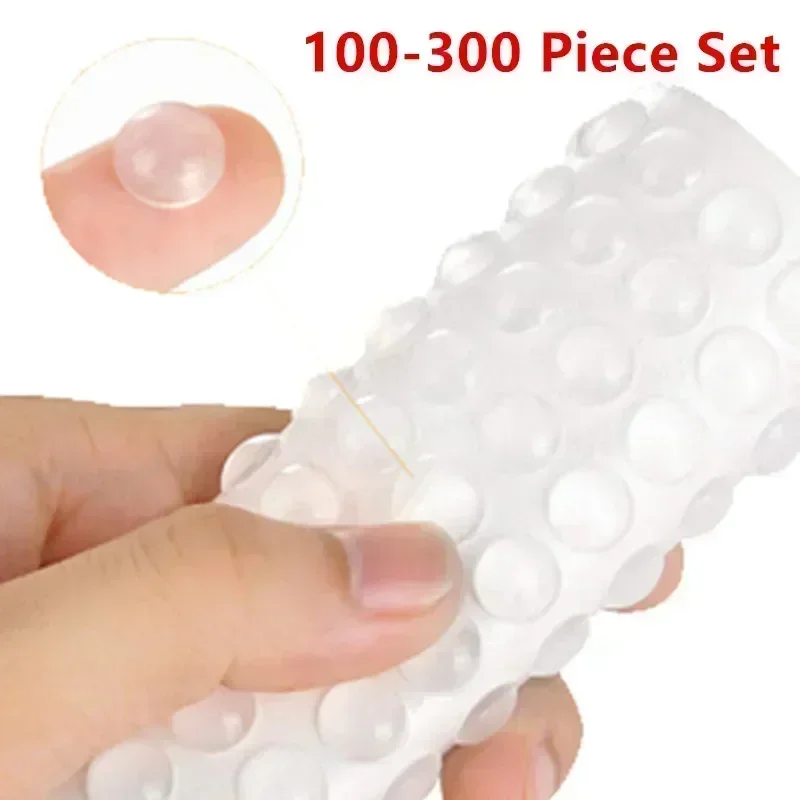 Palang Pintu Transparan Mini Silikon 100/200/300 Buah Meja Penyangga Senyap Anti-tabrakan, Kursi, Bantalan Pelindung Furnitur Kabinet