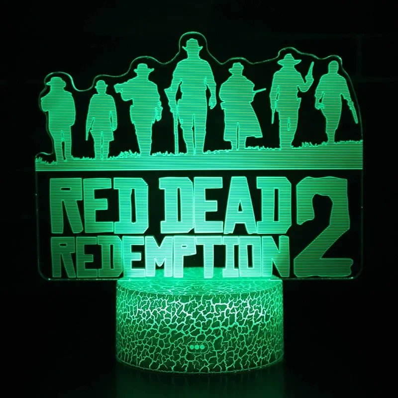 2014 Nowa seria gier Red Dead Redemption 3D Kolorowa dotykowa lampka nocna LED USB Kreatywna lampa prezentowa Dziwna lampka nocna Hot